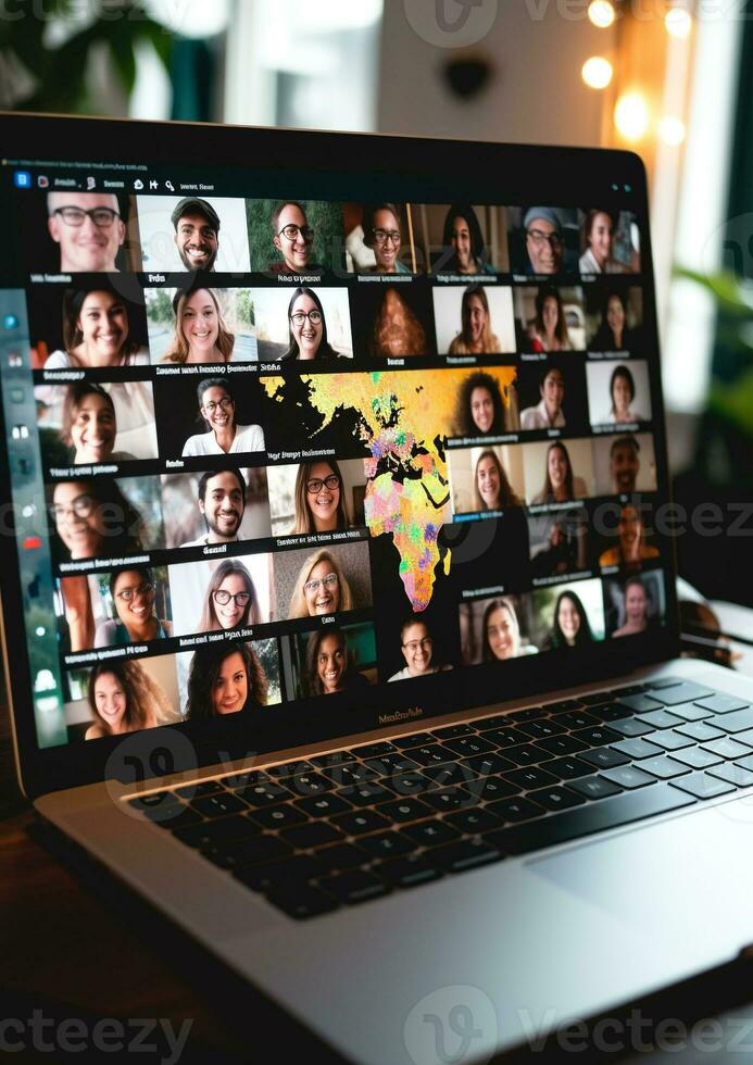 A close-up of a laptop screen, international internet day stock photos