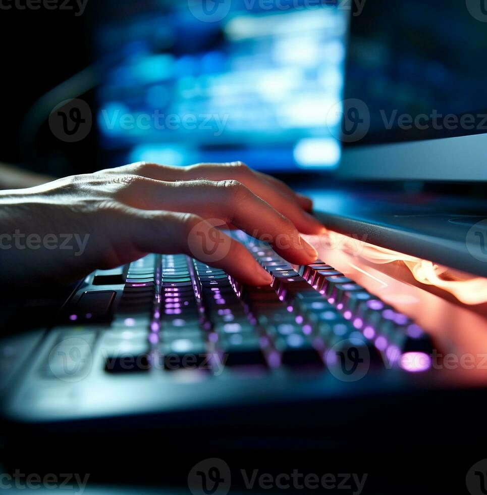 A marketers fingers typing on a keyboard in slow motion, business and marketing stock photos