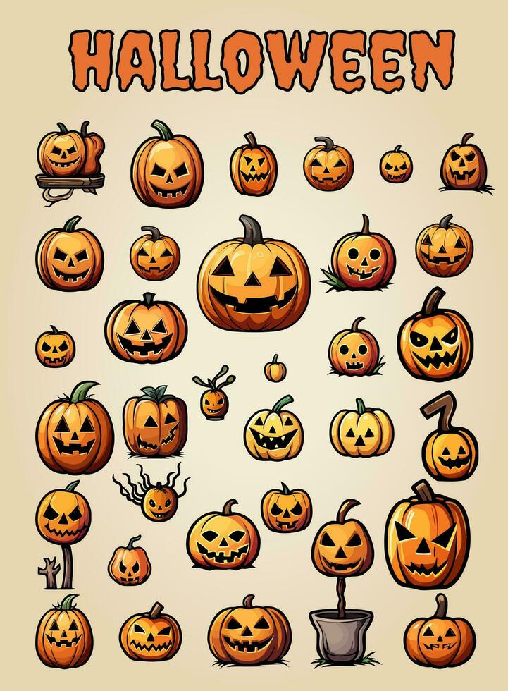 Halloween Collection Spooky Vector Illustrations 1