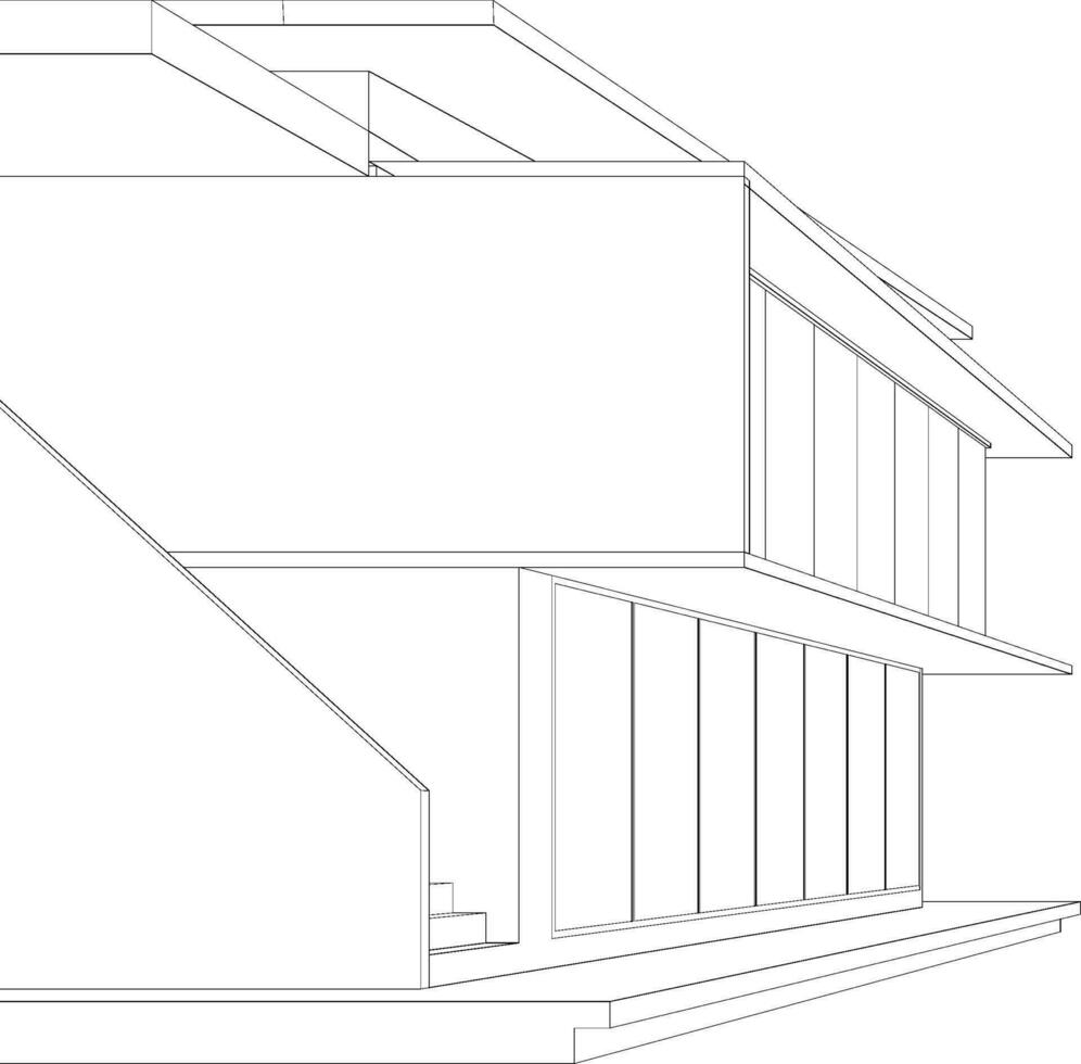 3D illustration of building project vector