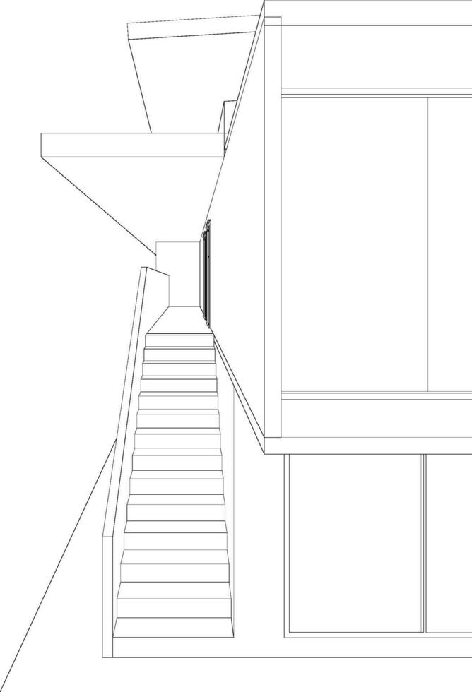 3D illustration of building project vector
