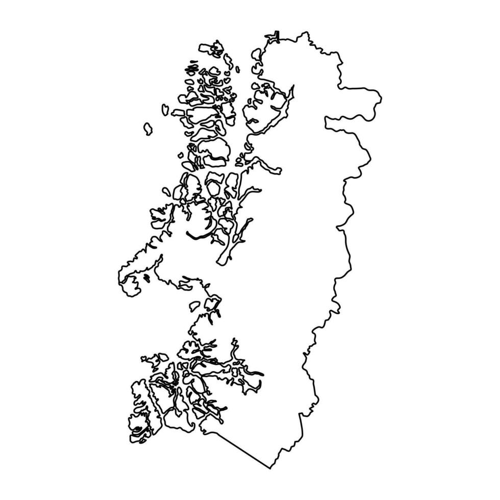 Aysen region map, administrative division of Chile. vector