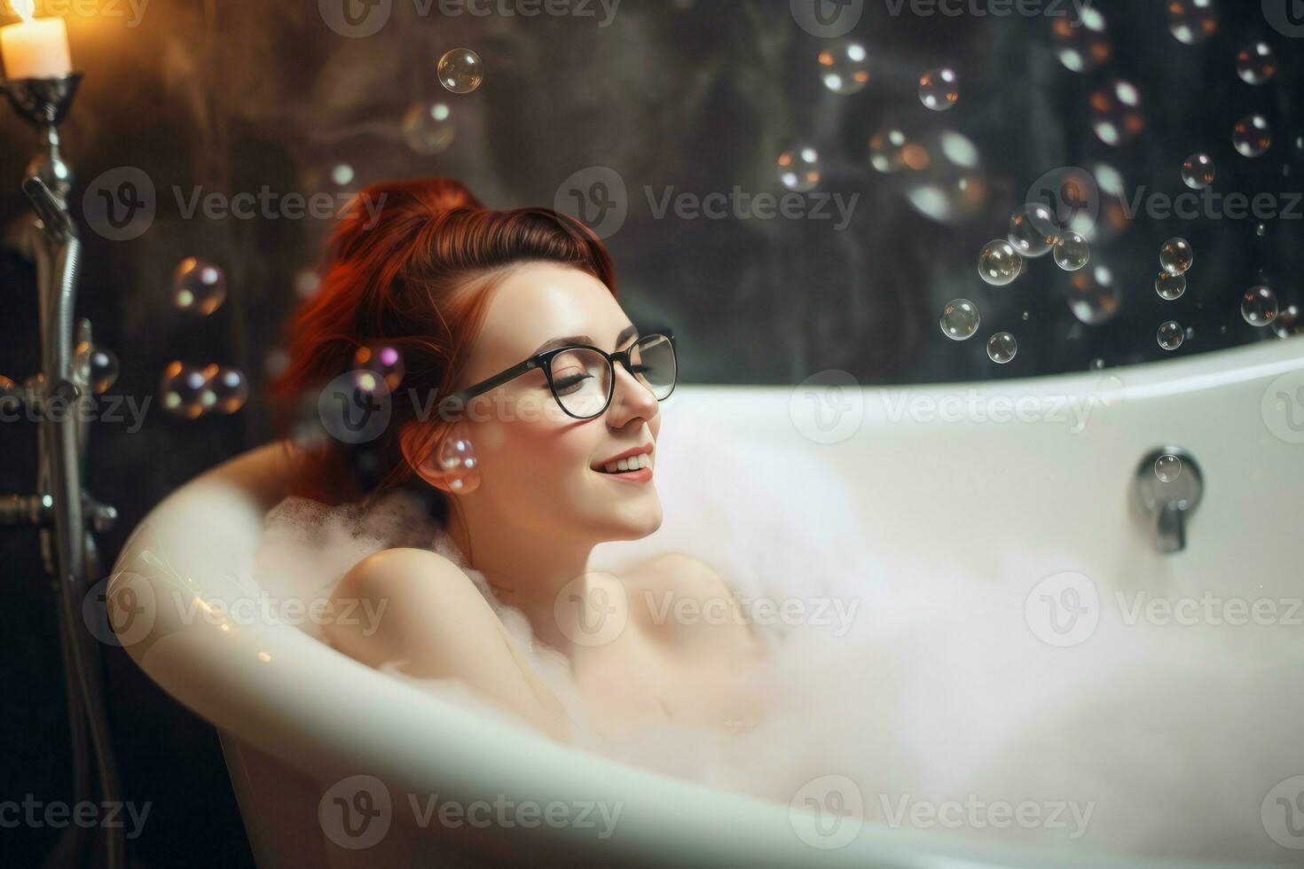 Woman bubble bath. Generate Ai 28829074 Stock Photo at Vecteezy