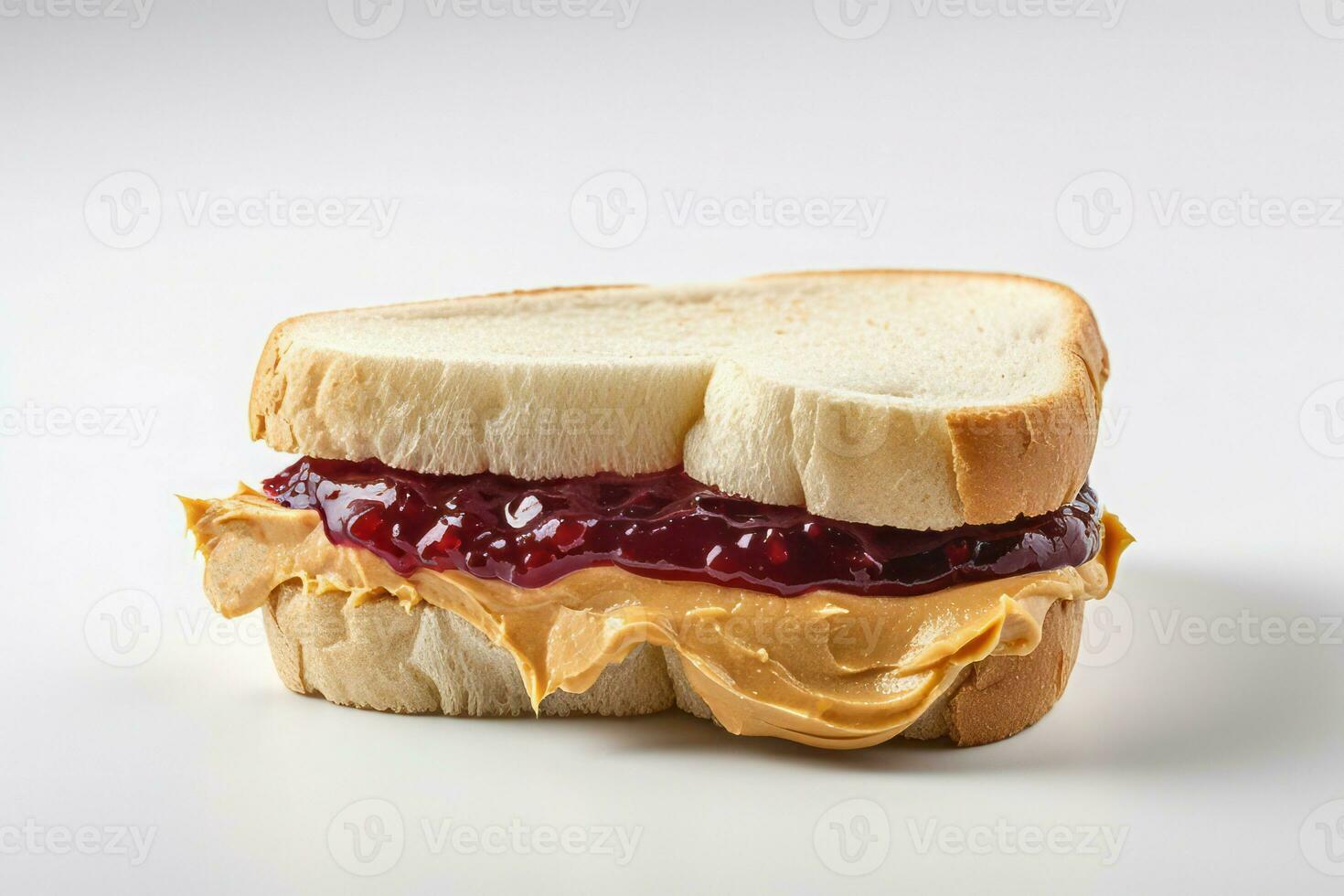 Peanut butter jelly sandwich food. Generate Ai photo