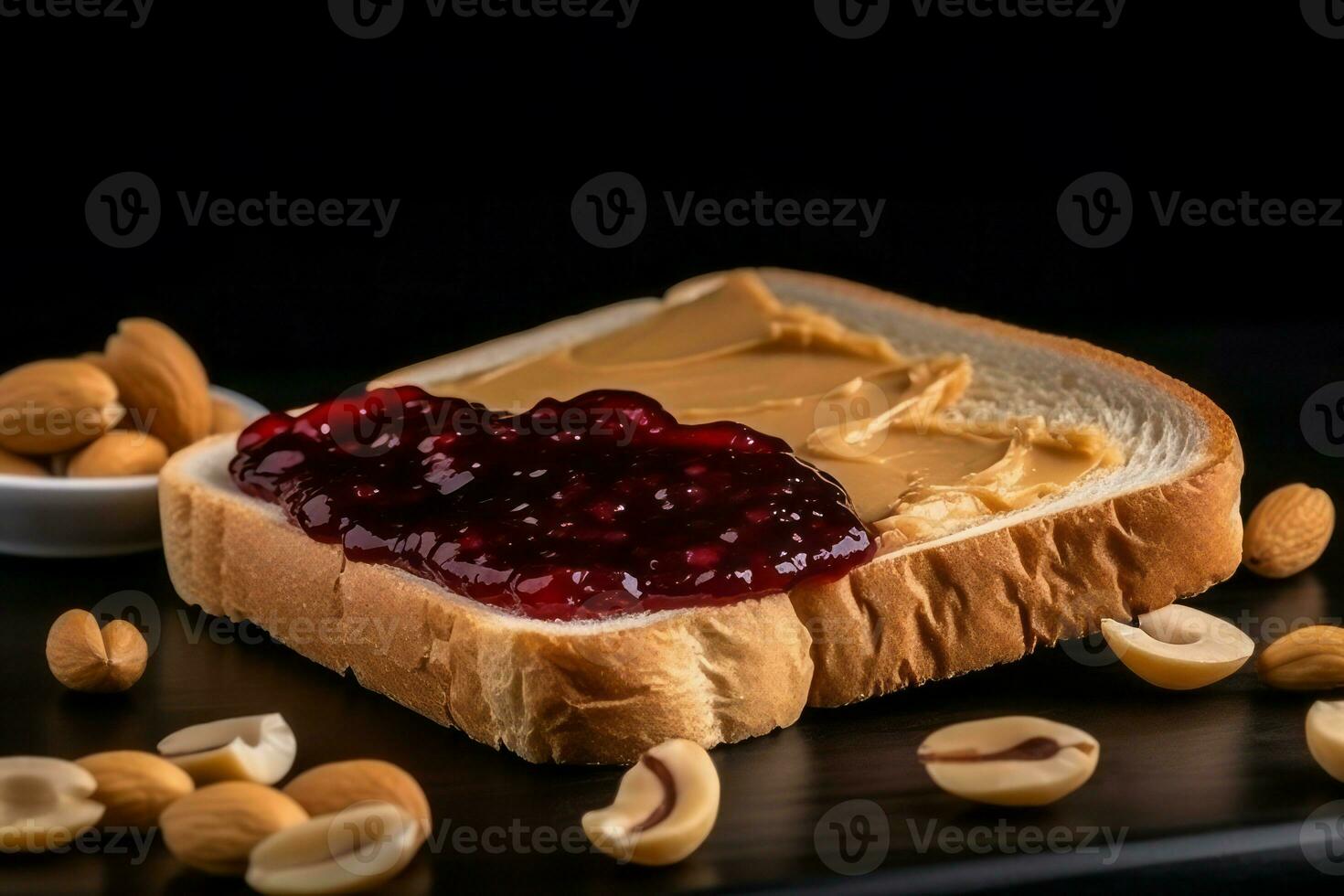 Peanut butter jelly sandwich. Generate Ai photo