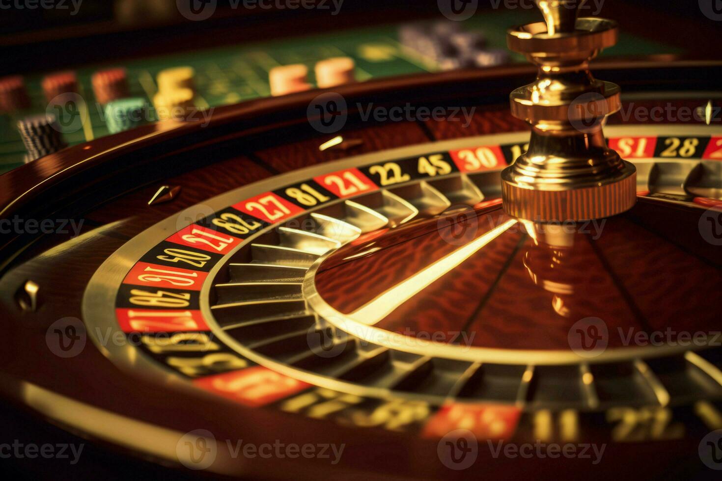 Roulette table casino. Generate Ai photo