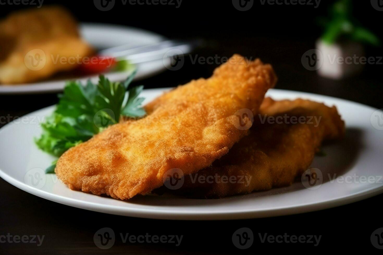Fried fish fillet. Generate Ai photo