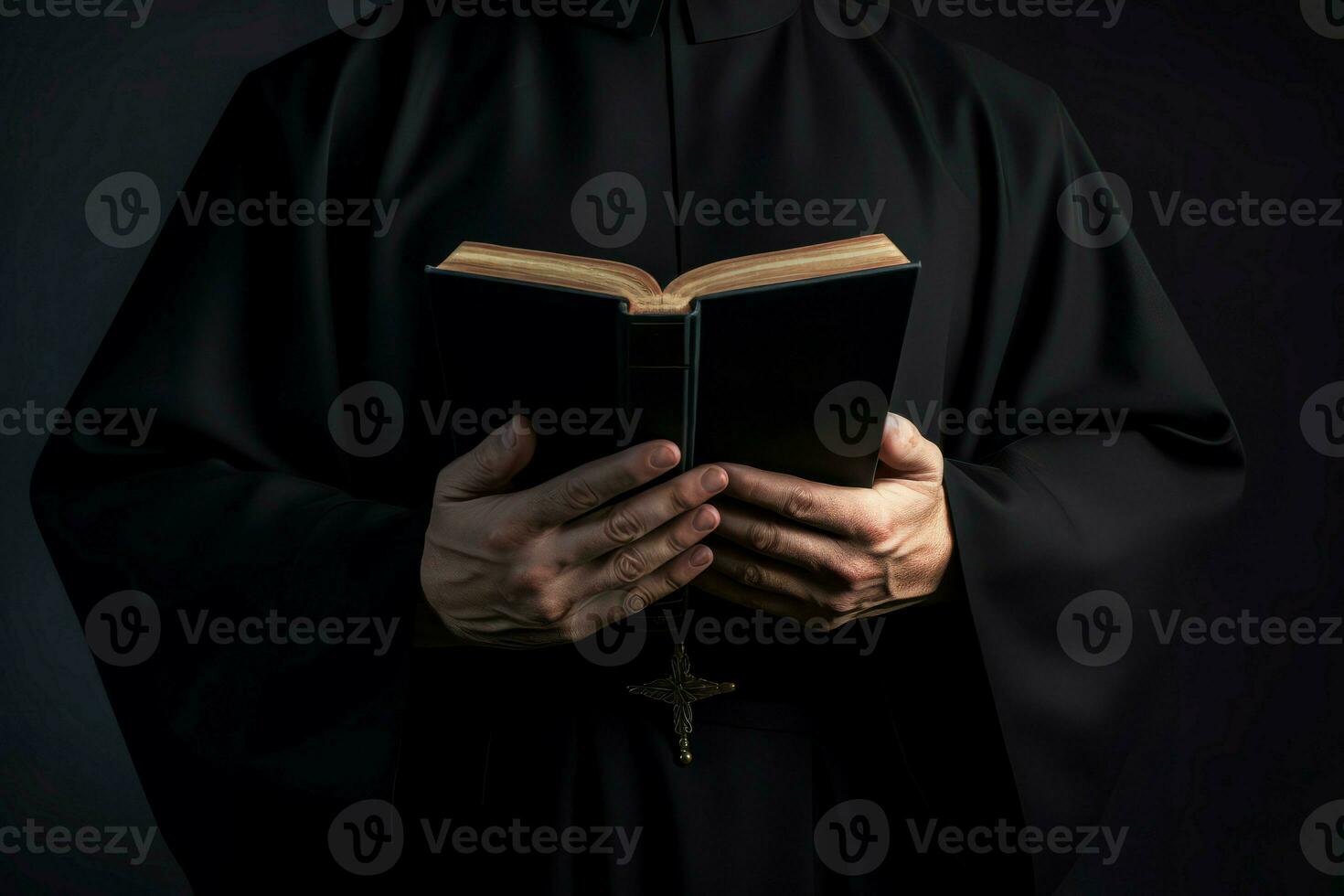 católico sacerdote con Biblia. generar ai foto