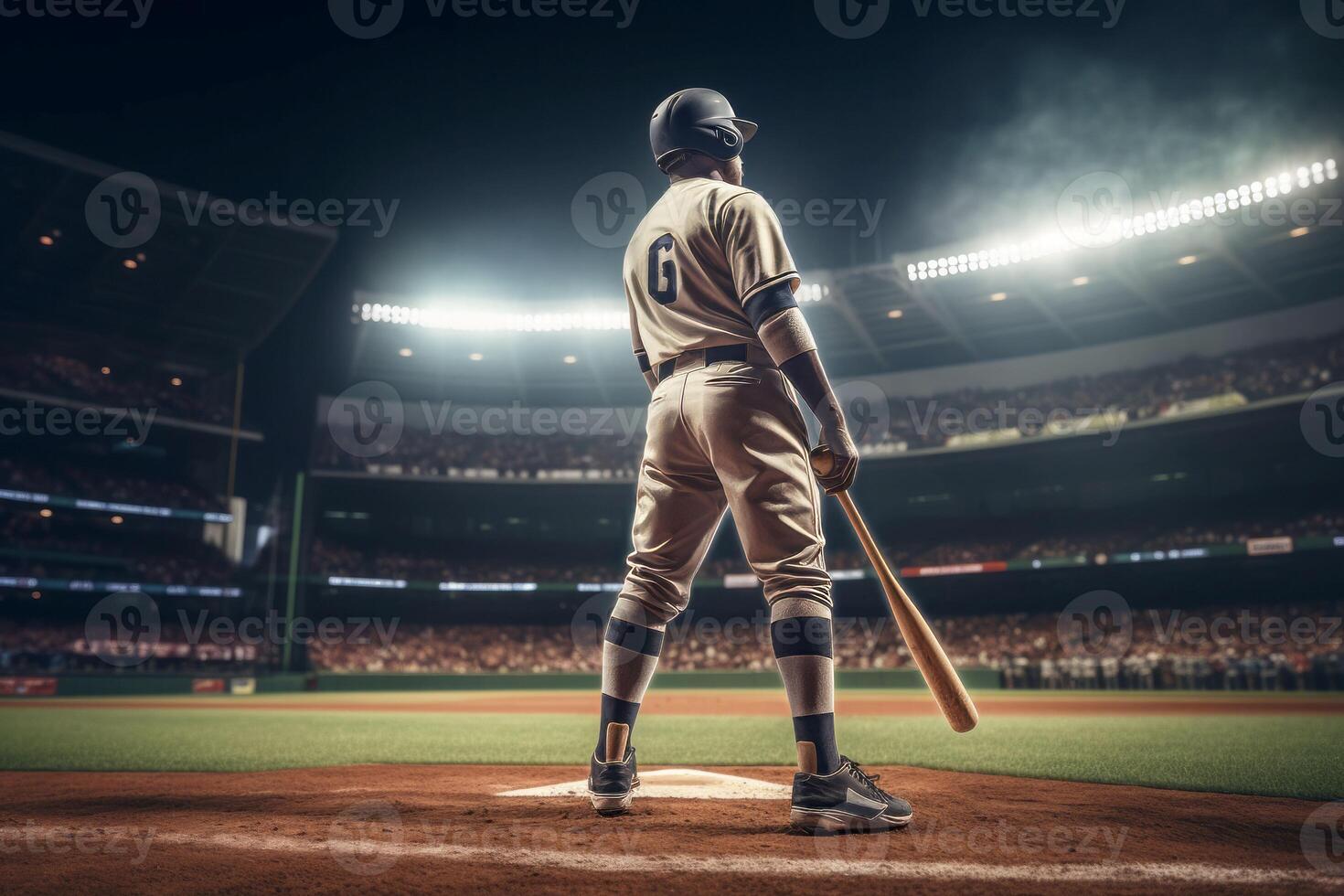 Baseball player waiting ball. Generate Ai photo