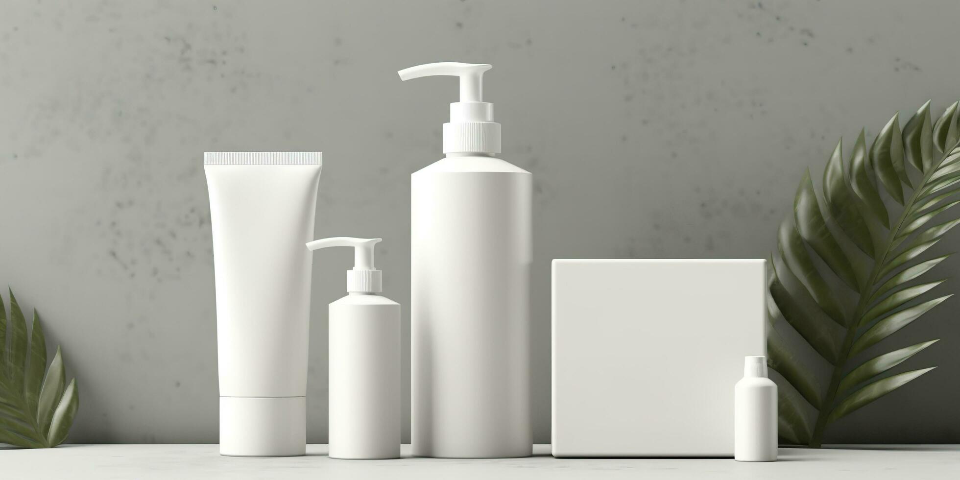 A mock up white cosmetic container. Generative AI photo