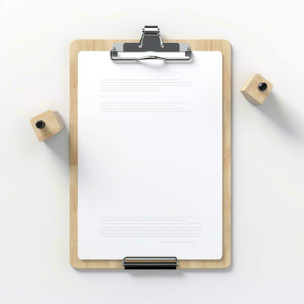 Clipboard is isolated on white background. Generative AI photo