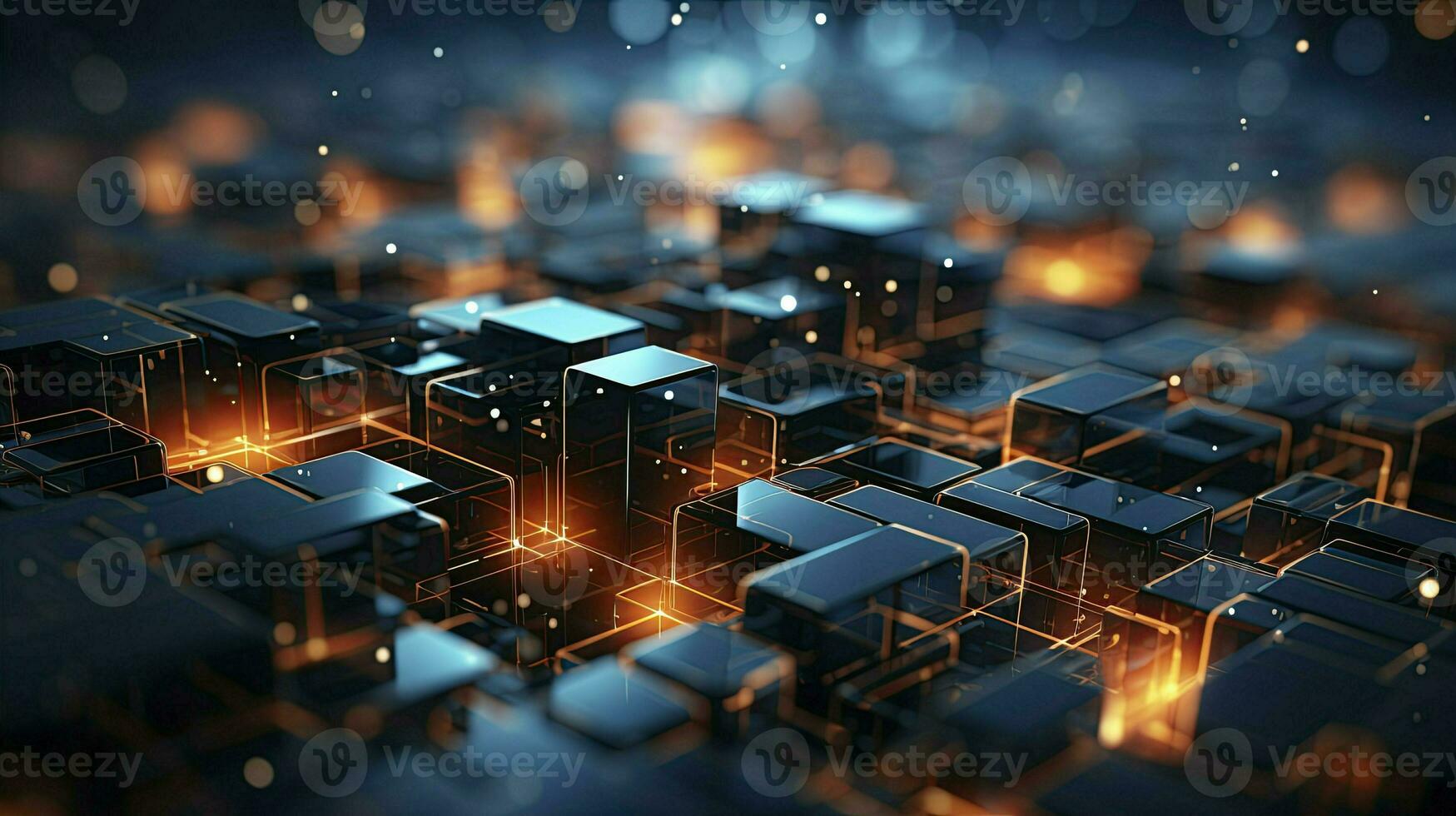 Modern digital abstract 3D background. Can be used in the description of network abilities, technological processes. ai generated photo