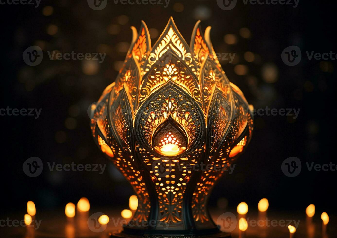 A close-up of a diya lamp with intricate patterns, diwali stock images, cartoon illustration art photo