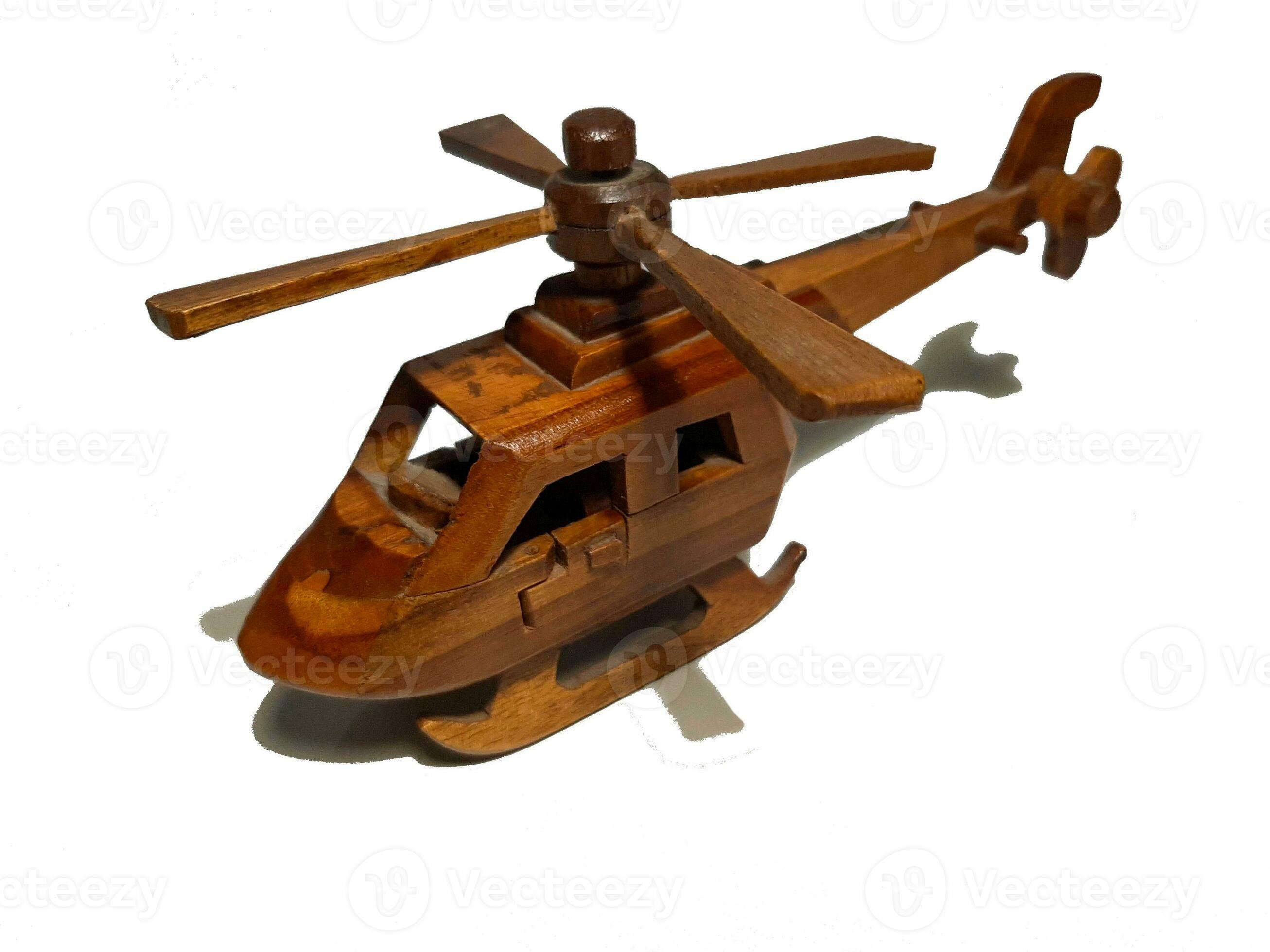 Wooden helicopter toy in white isolated background 28830644 Stock Photo