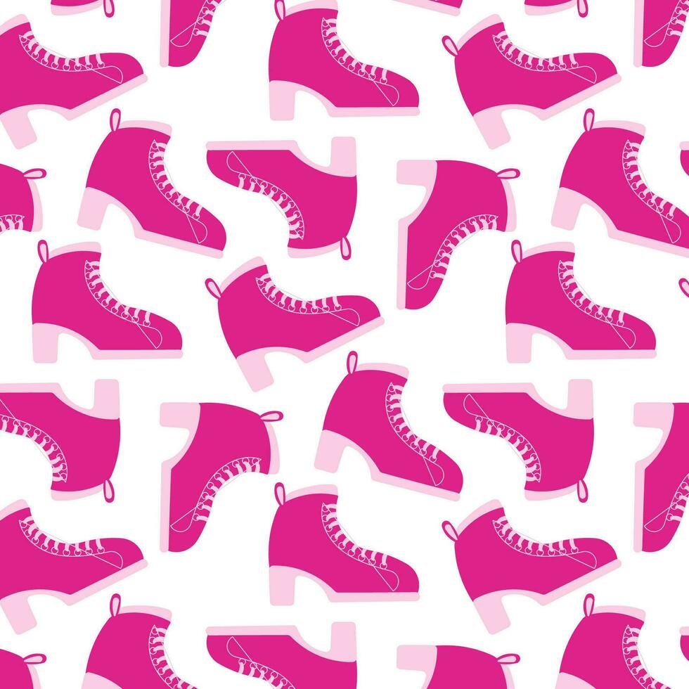 boots barbicore pink shoes doll pattern textile vector