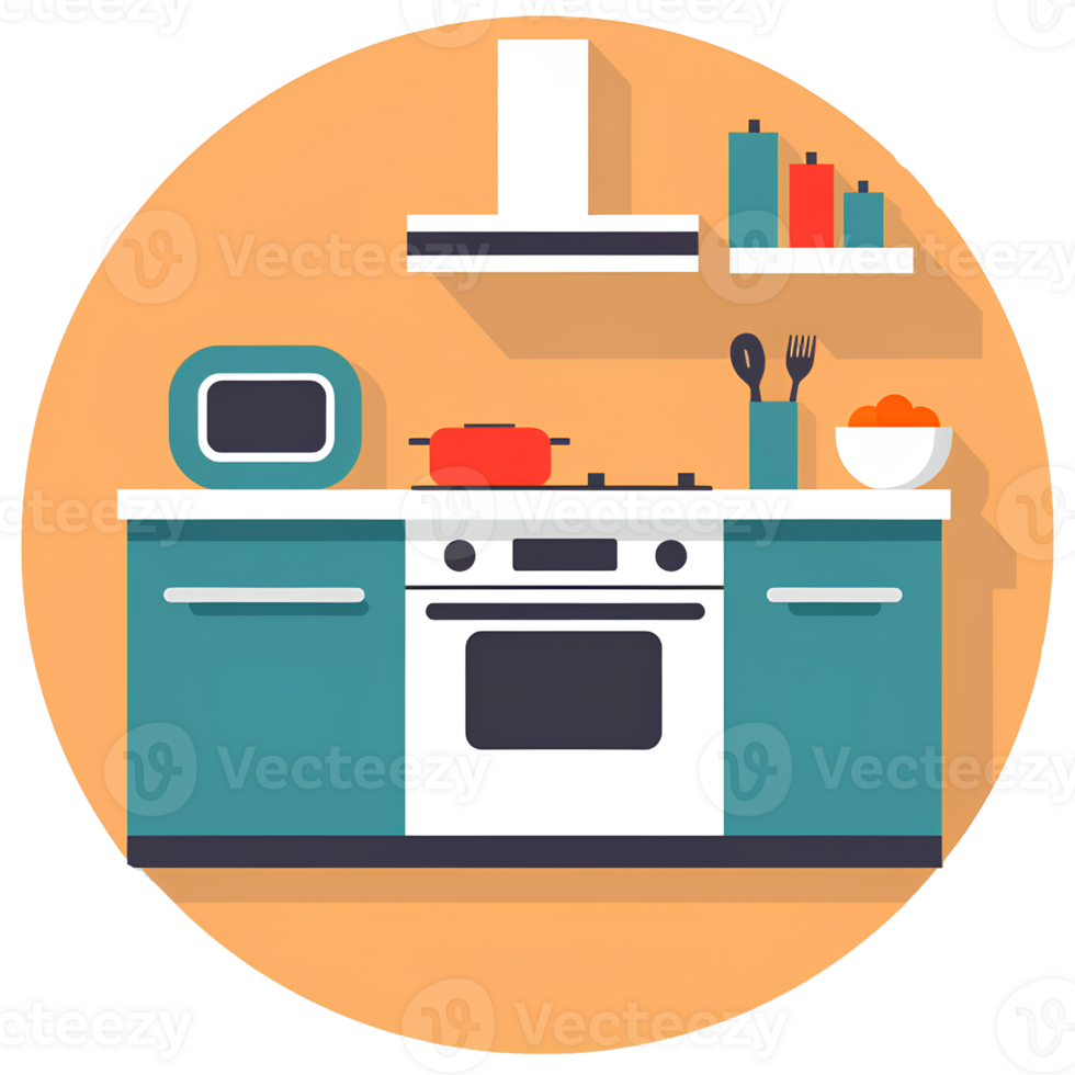 kitchen room interior ai generative png