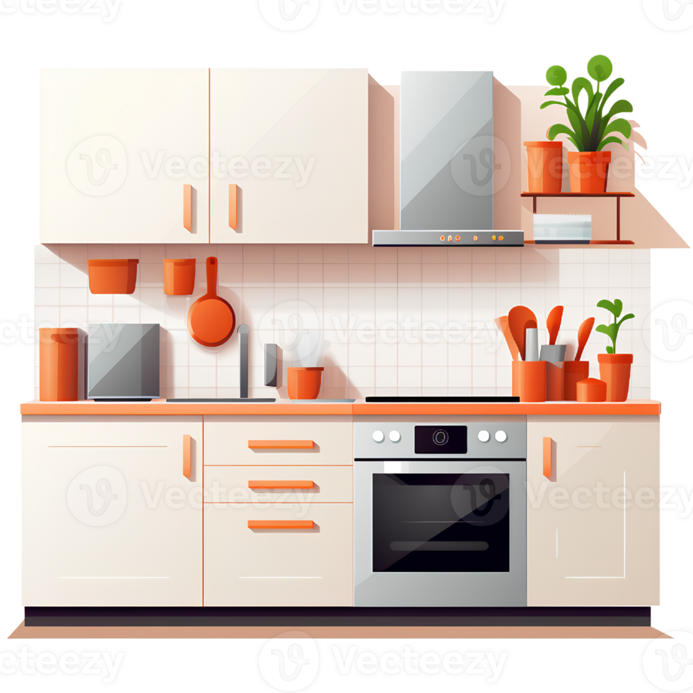kitchen room interior ai generative png