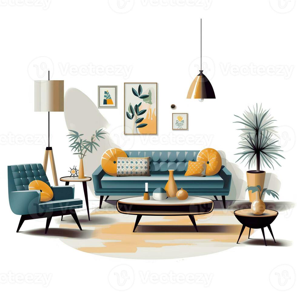 living room interior ai generative photo