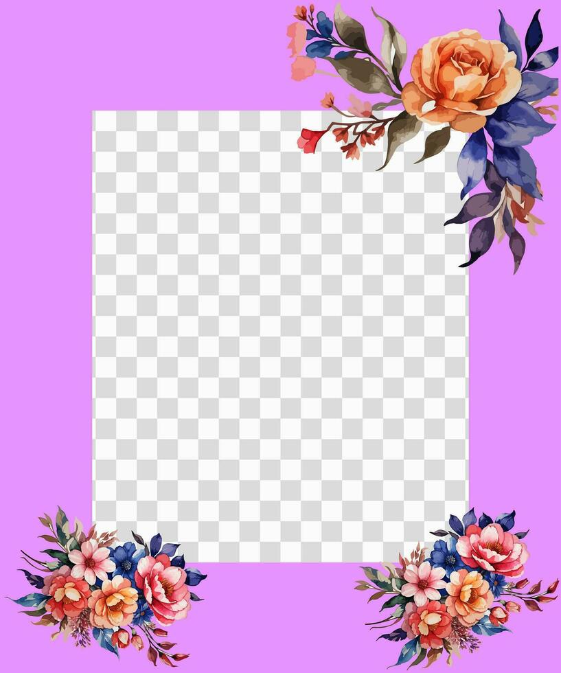 Frame with flowers and place for your text EPS 10 vector file included With Background. Spring frame with butterfly and daisy