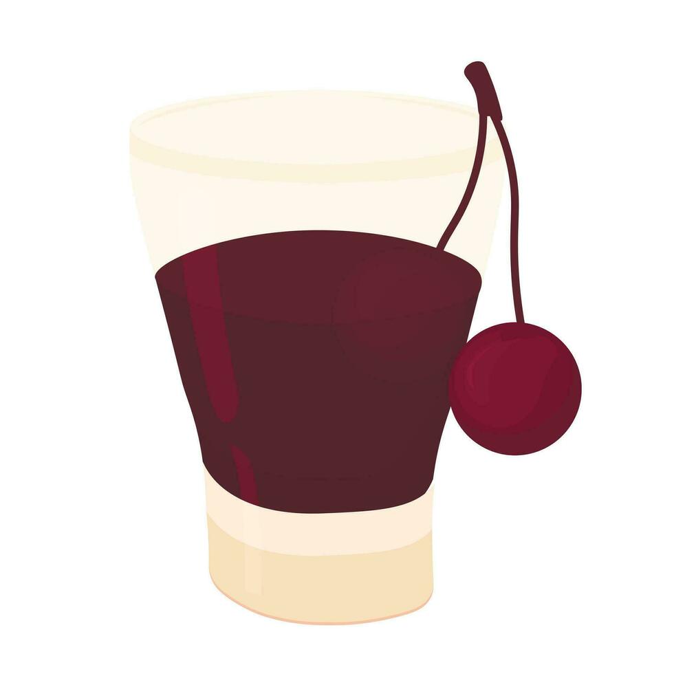 un vaso de Cereza tintura. De las mujeres alcohólico beber. Cereza licor. vector ilustración. aislado en un blanco antecedentes.