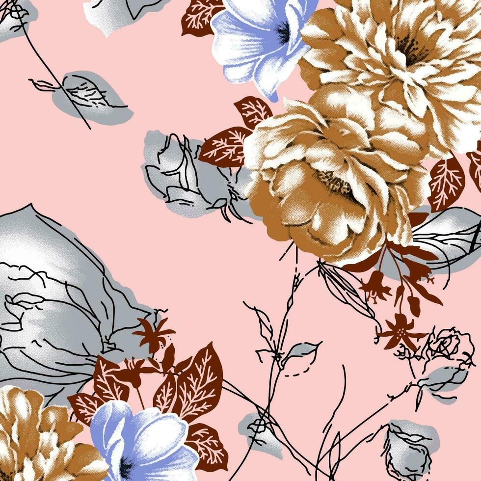 floral abstract pattern suitable for textile and printing needs vector