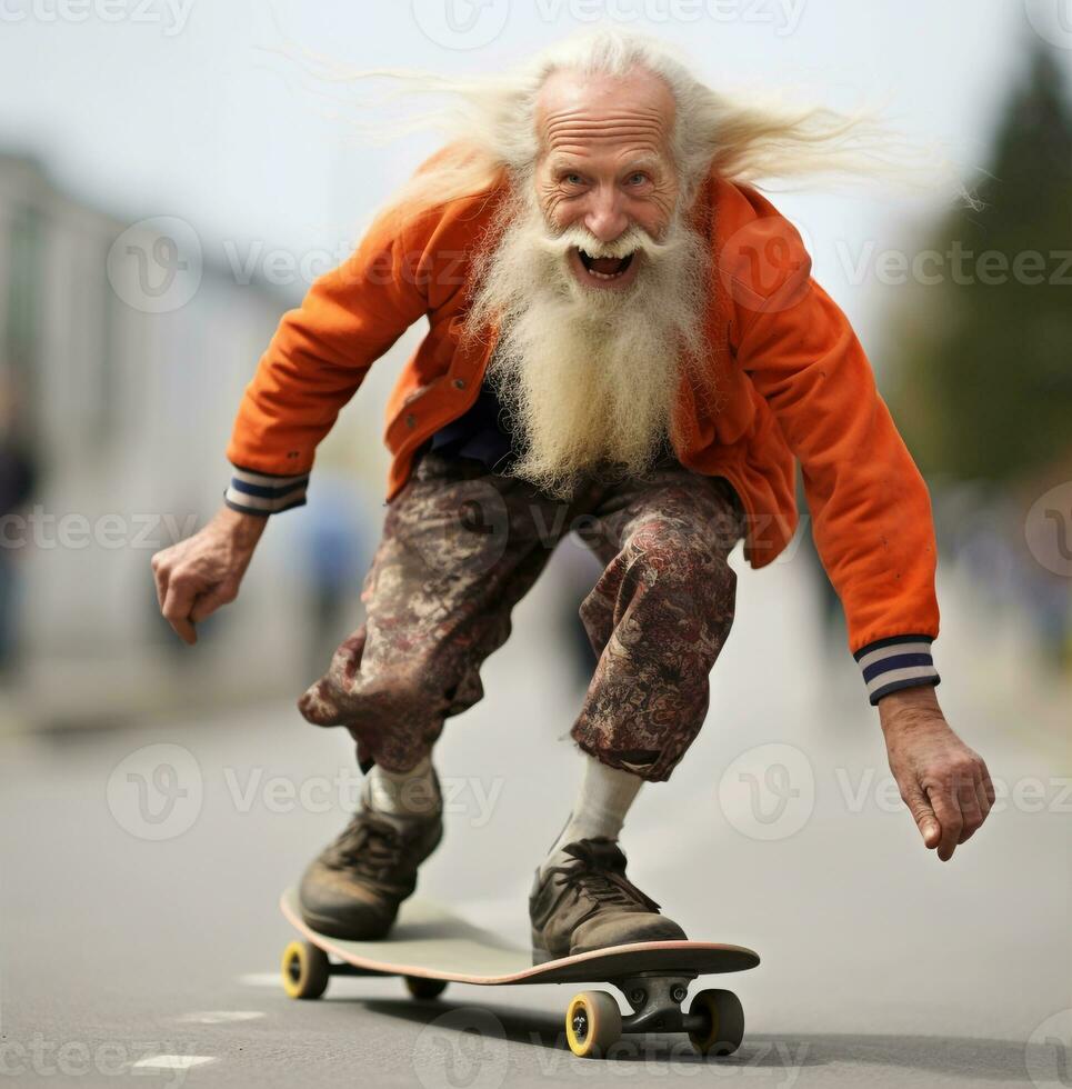 A person who is idling on skateboard stock photo aybaab, modern aging stock images, ai generated aging images