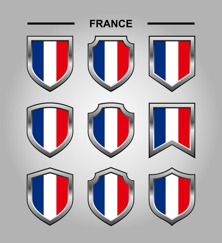 Francia nacional emblemas bandera y lujo proteger vector