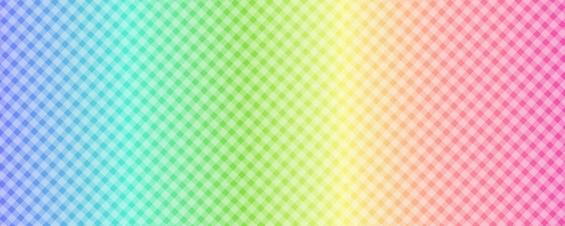 Abstract gingham gradient background. Holographic vector texture. Rainbow ombre stripes. Iridescent elegant illustration.