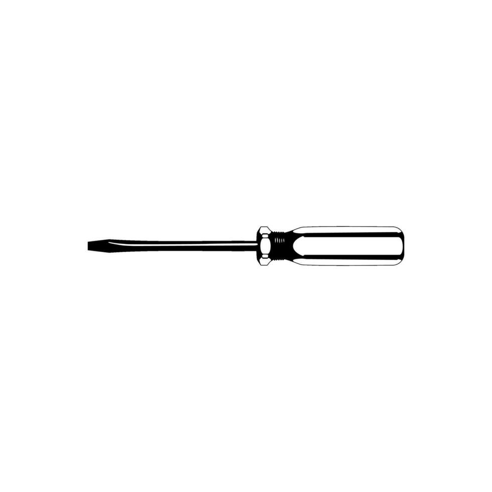 Minus or Negative Screwdriver Silhouette, can use for Art Illustration, Logo Gram, Pictogram, Website, Apps, or Graphic Design Element. Vector Illustration