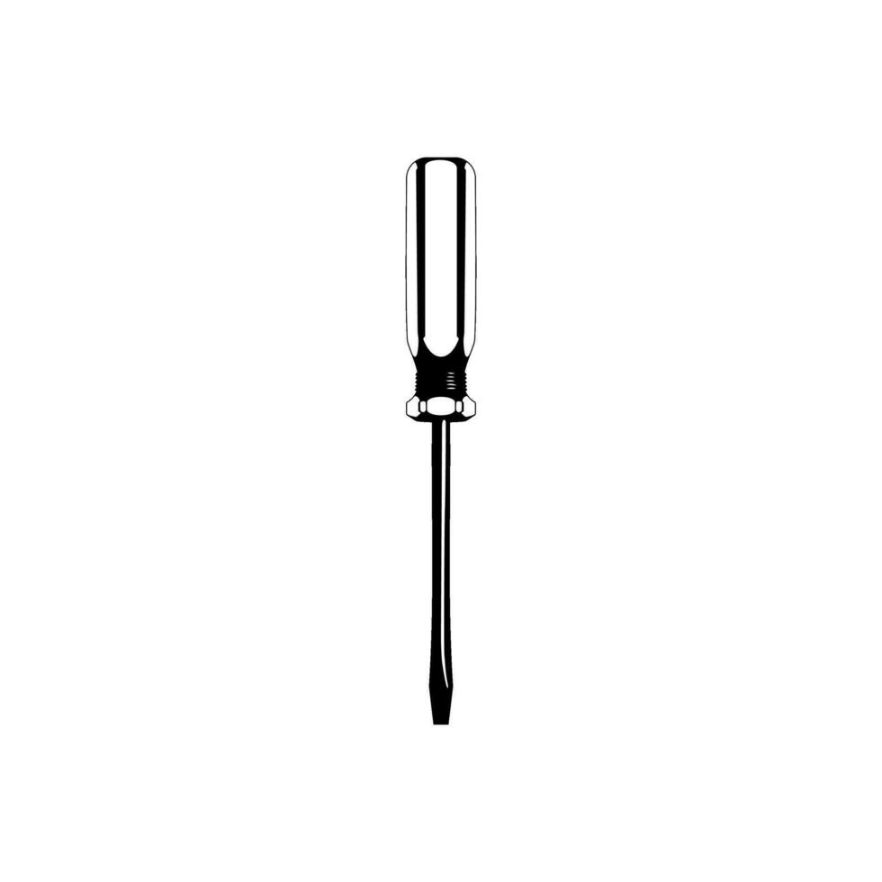 Minus or Negative Screwdriver Silhouette, can use for Art Illustration, Logo Gram, Pictogram, Website, Apps, or Graphic Design Element. Vector Illustration