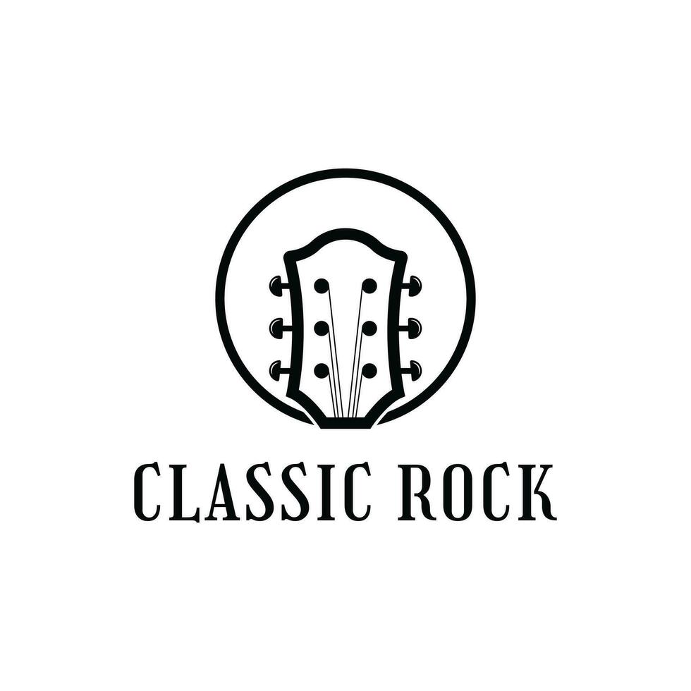 clásico rock país guitarra música Clásico retro con circulo vector