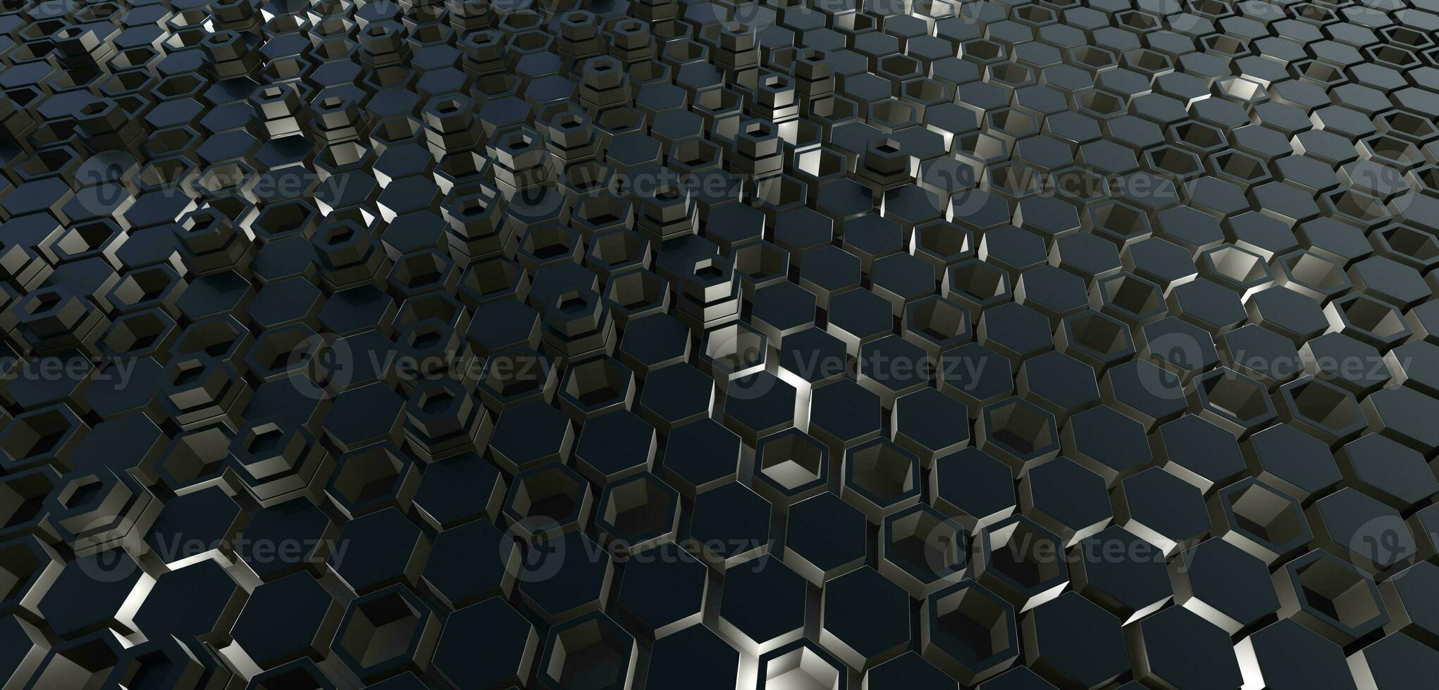 background technology texture hexagonal pixels Glossy block texture Chrome material 3D illustration photo