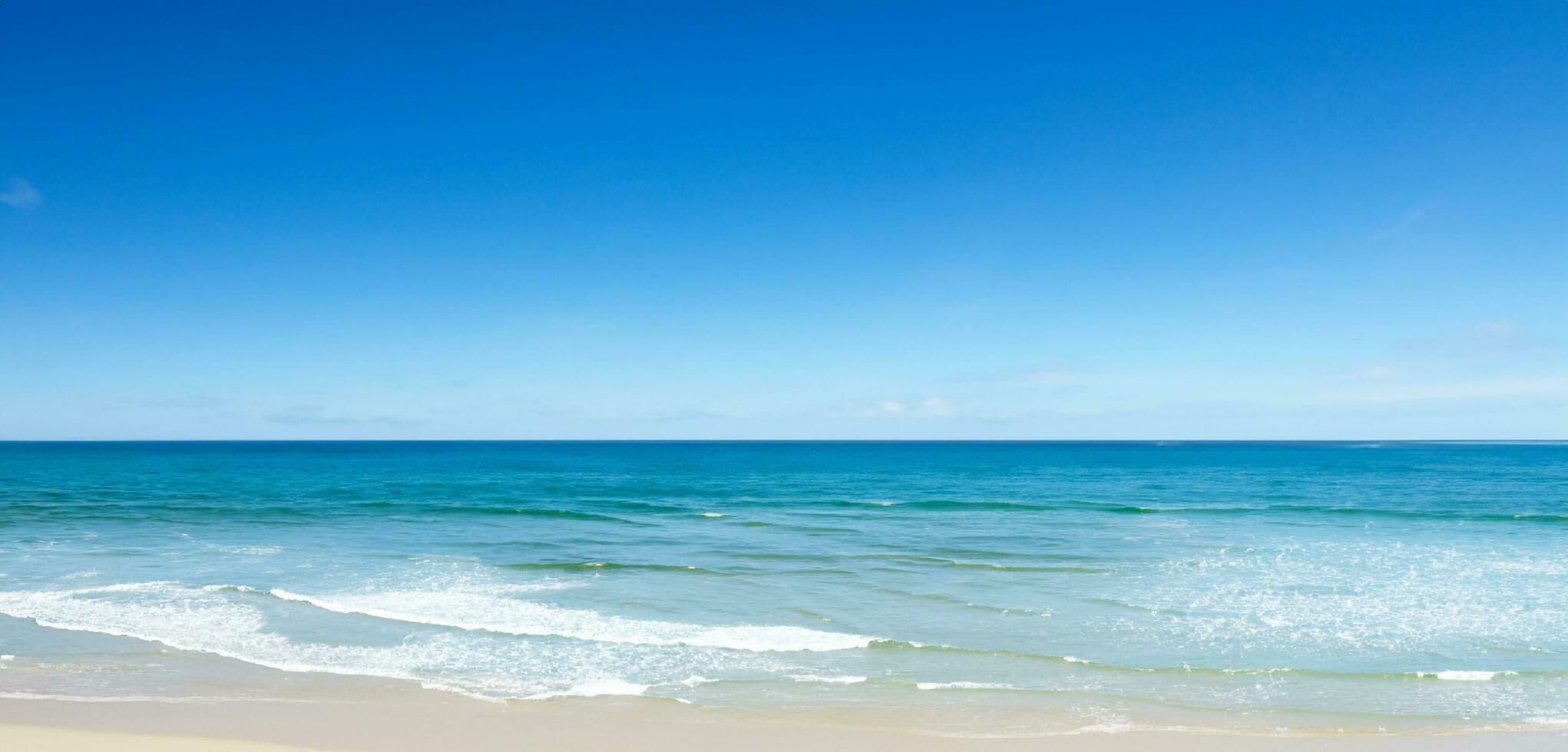 Sea skyline with sky sea ocean waves 3D illustration photo