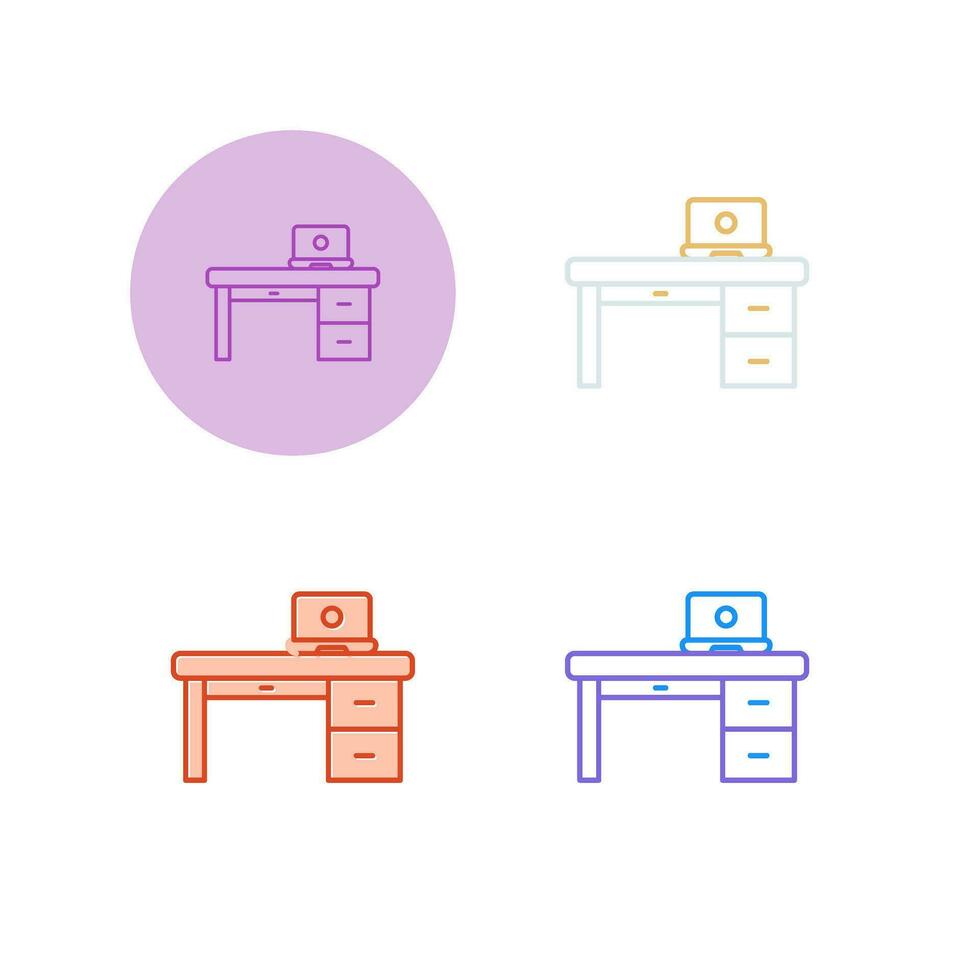 Office Desk Vector Icon