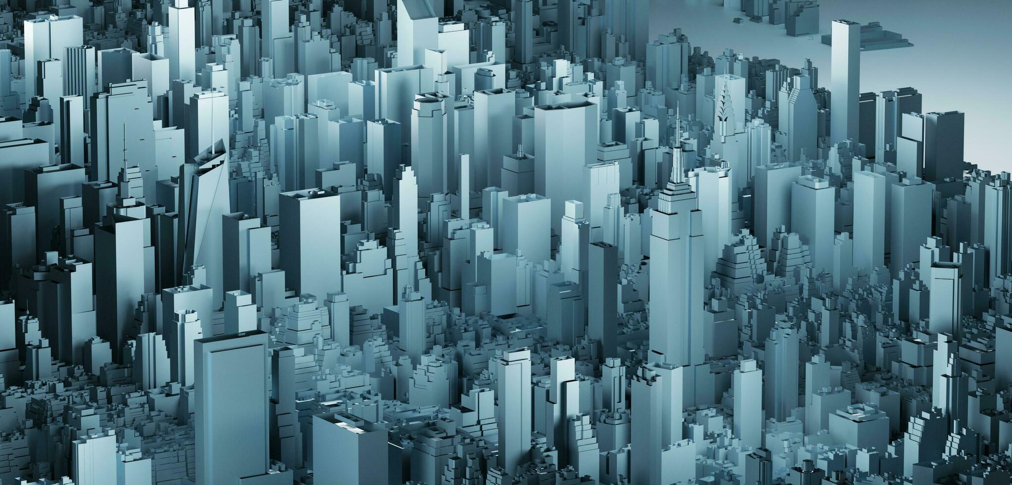 Landscape city tall building big city cityscape architecture scenery 3D illustration photo