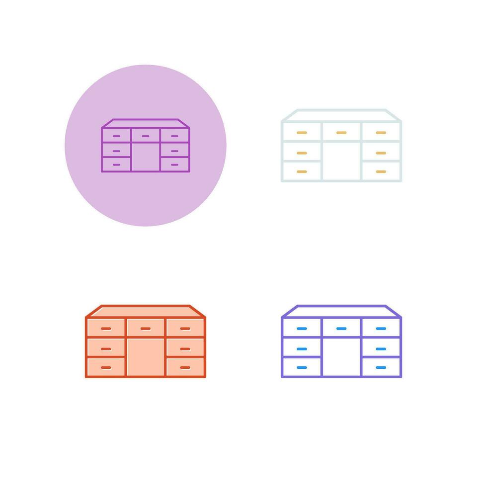Table with Drawers Vector Icon