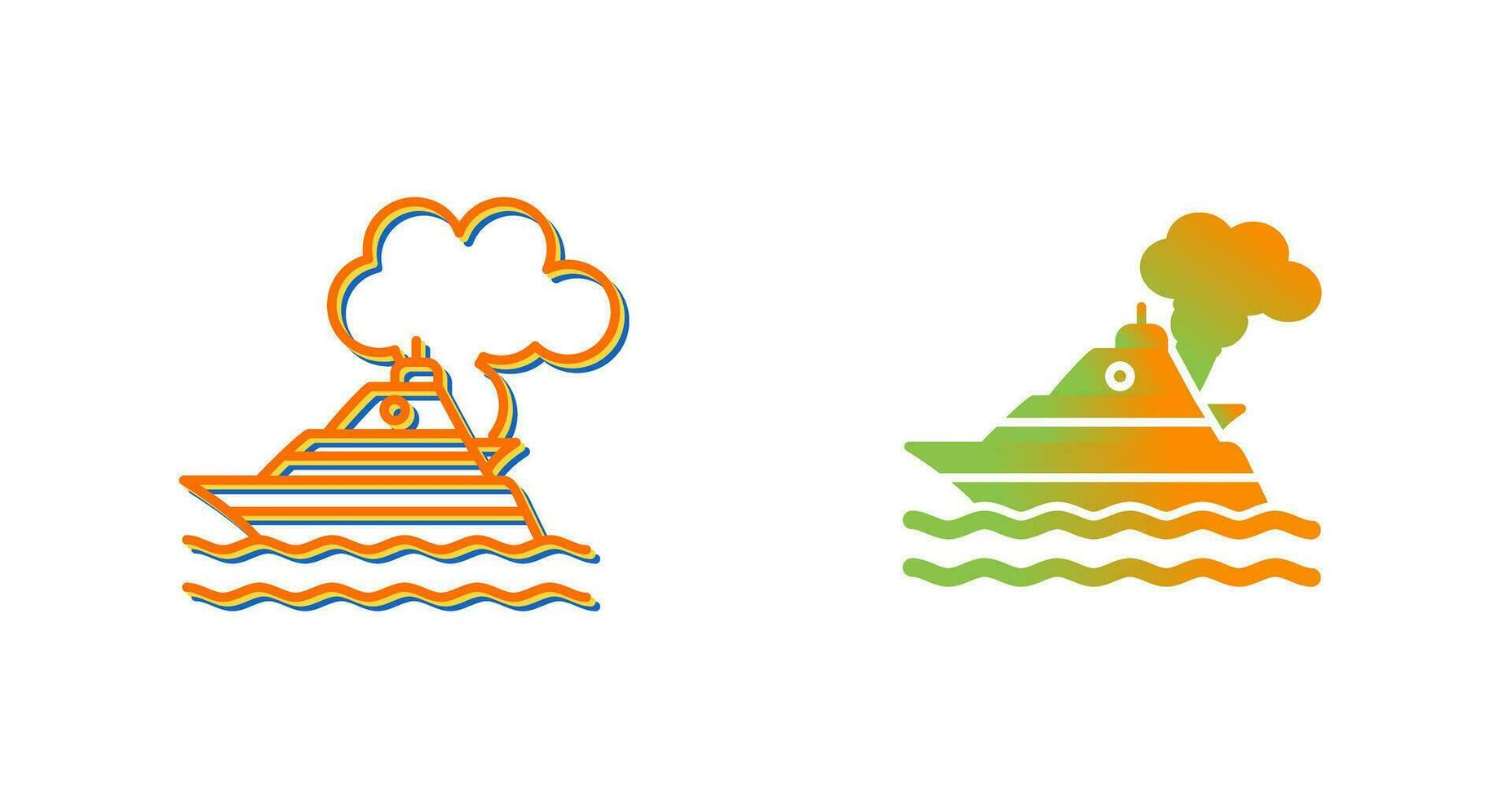 icono de vector de contaminación de barco