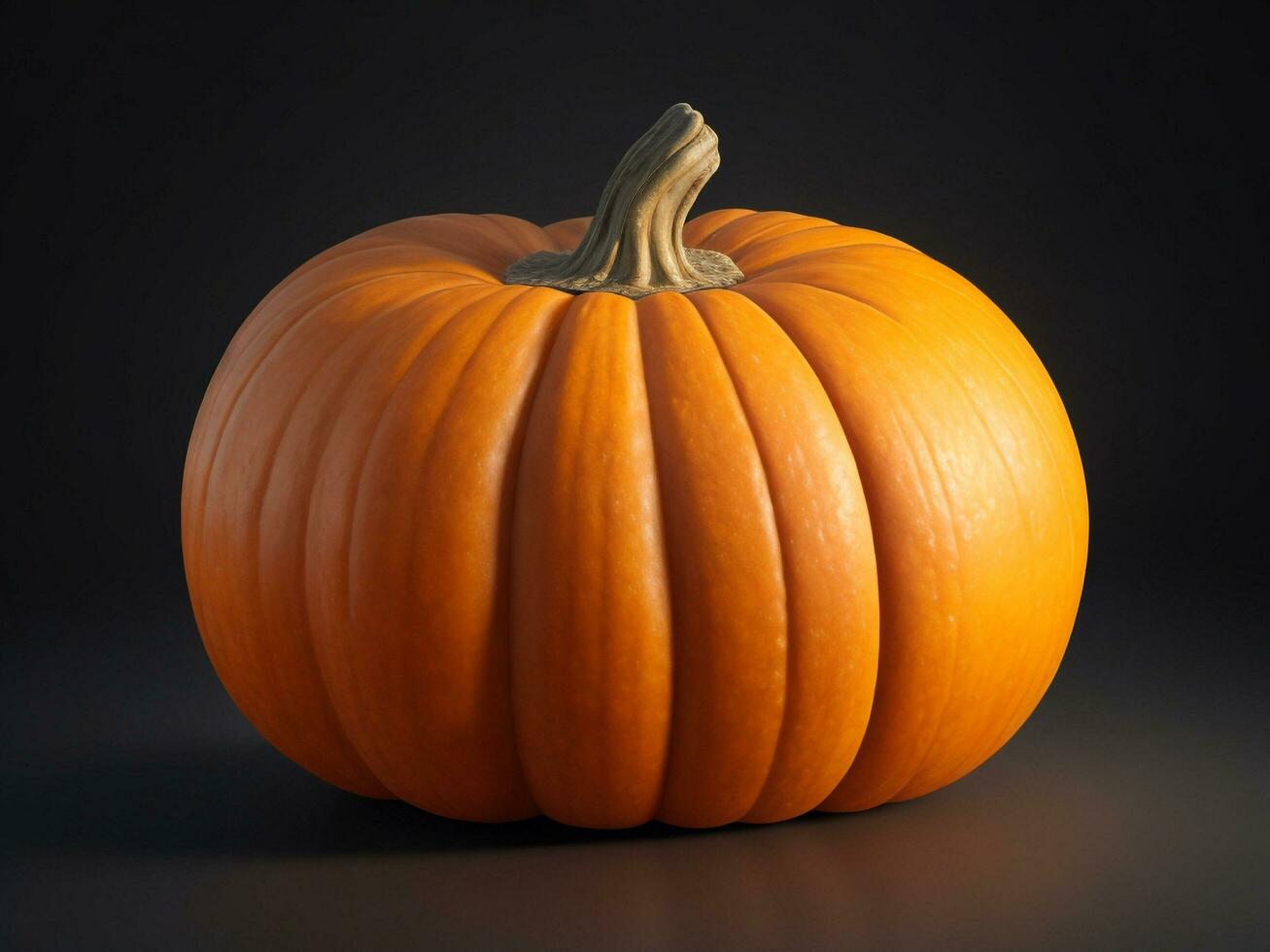 Fresh pumpkin isolated on black background AI generated photo