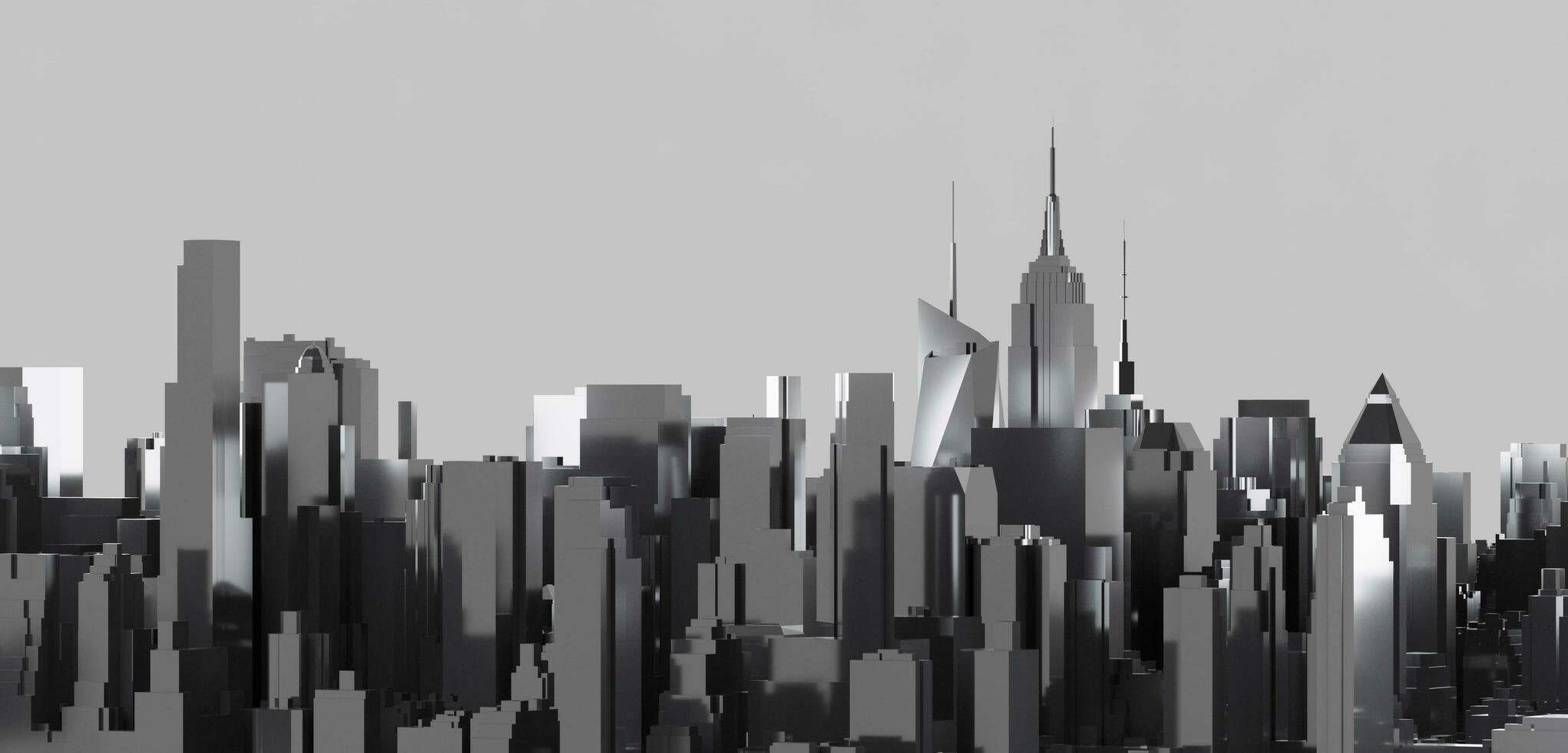 Landscape city tall building big city cityscape architecture scenery 3D illustration photo