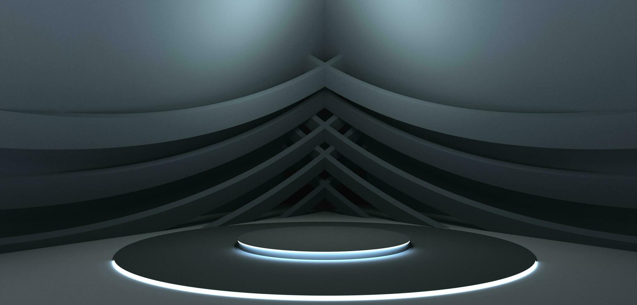 background stage podium curved podium background circle laser round stage and light dark abstract stage stageCurves 3D illustration photo