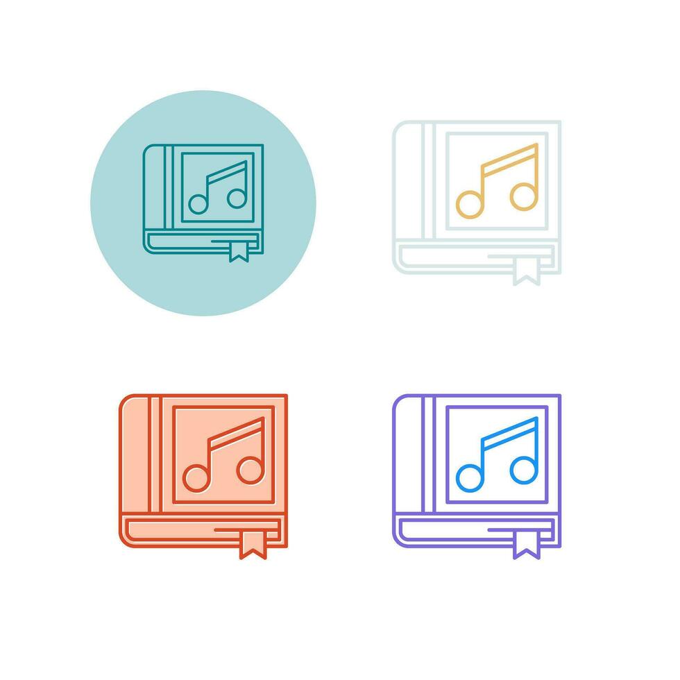 icono de vector de libro de música