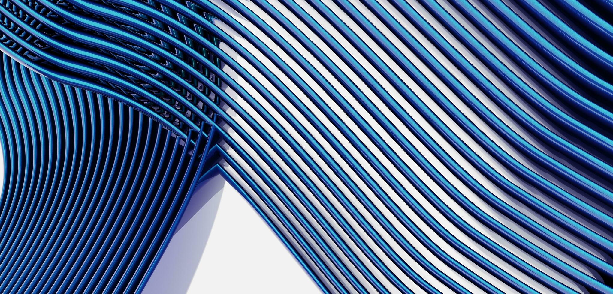 background waves Parallel waves of plastic Twisted curved tube 3D illustration photo