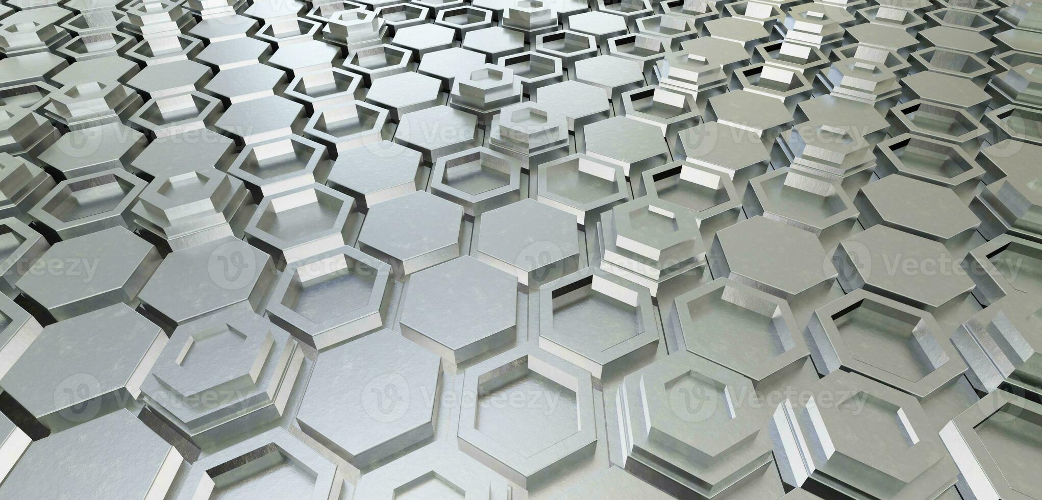background technology texture hexagonal pixels Glossy block texture Chrome material 3D illustration photo