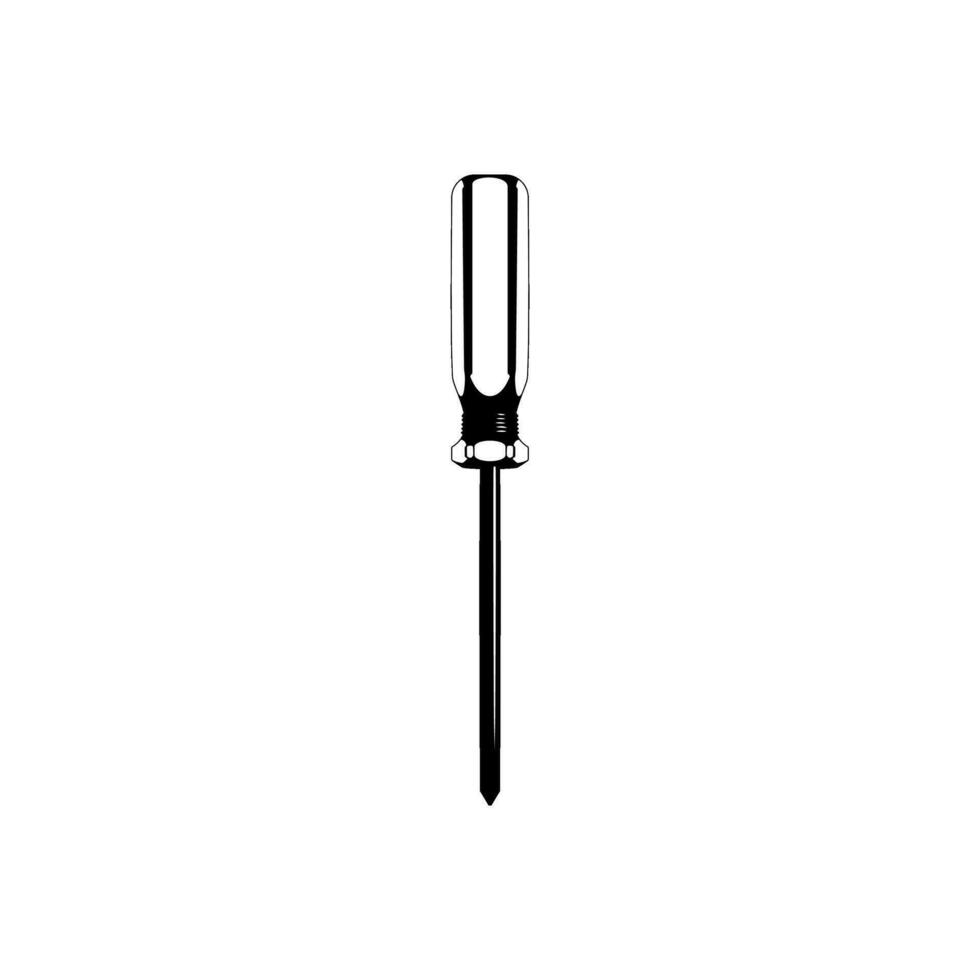 Plus or Positive Screwdriver Silhouette, can use for Art Illustration, Logo Gram, Pictogram, Website, Apps, or Graphic Design Element. Vector Illustration