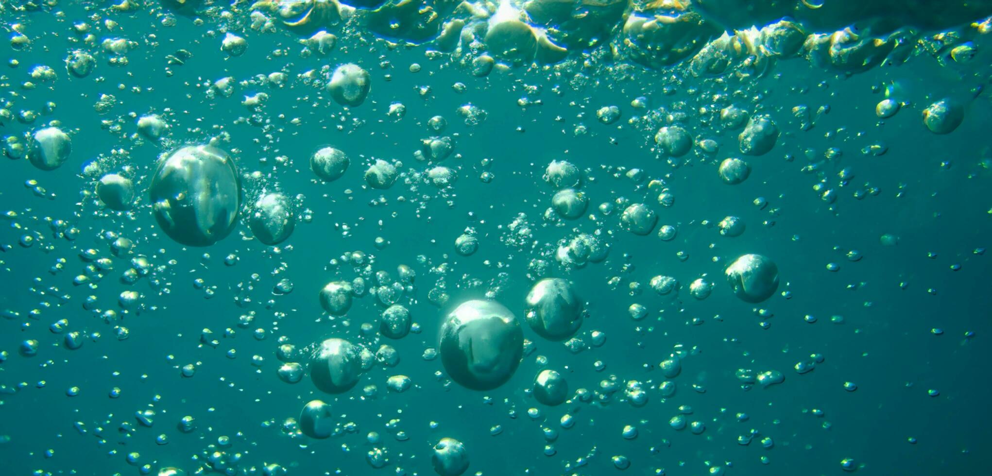 Air bubbles under water Water surface 3D illustration photo