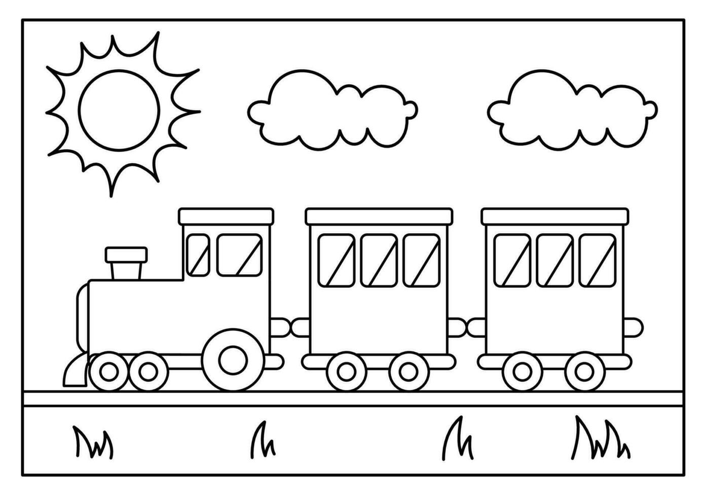 transporte vehículo dibujo colorante libro página vector