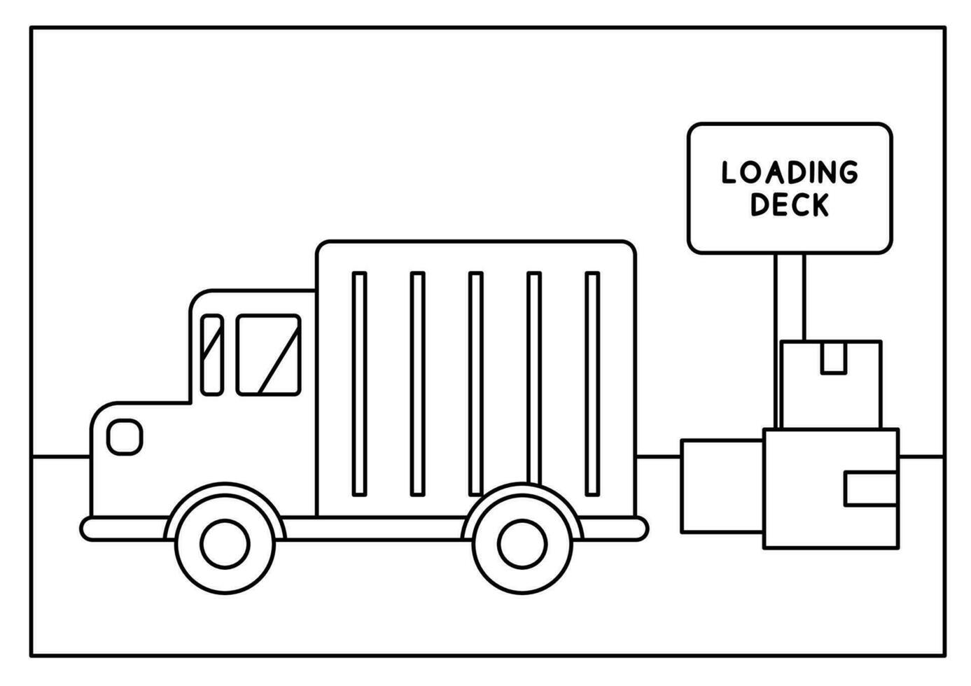 transportation vehicle drawing coloring book page vector