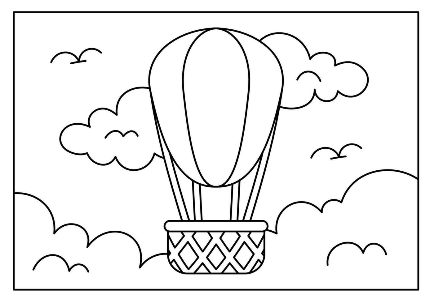 transportation vehicle drawing coloring book page vector