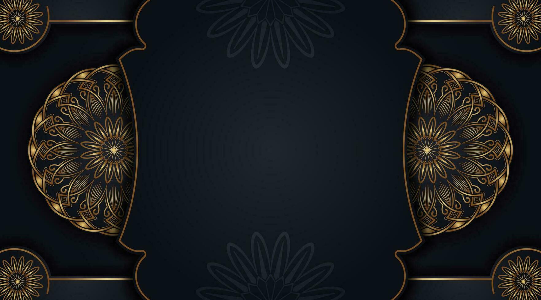 Luxury background with golden mandala ornament vector