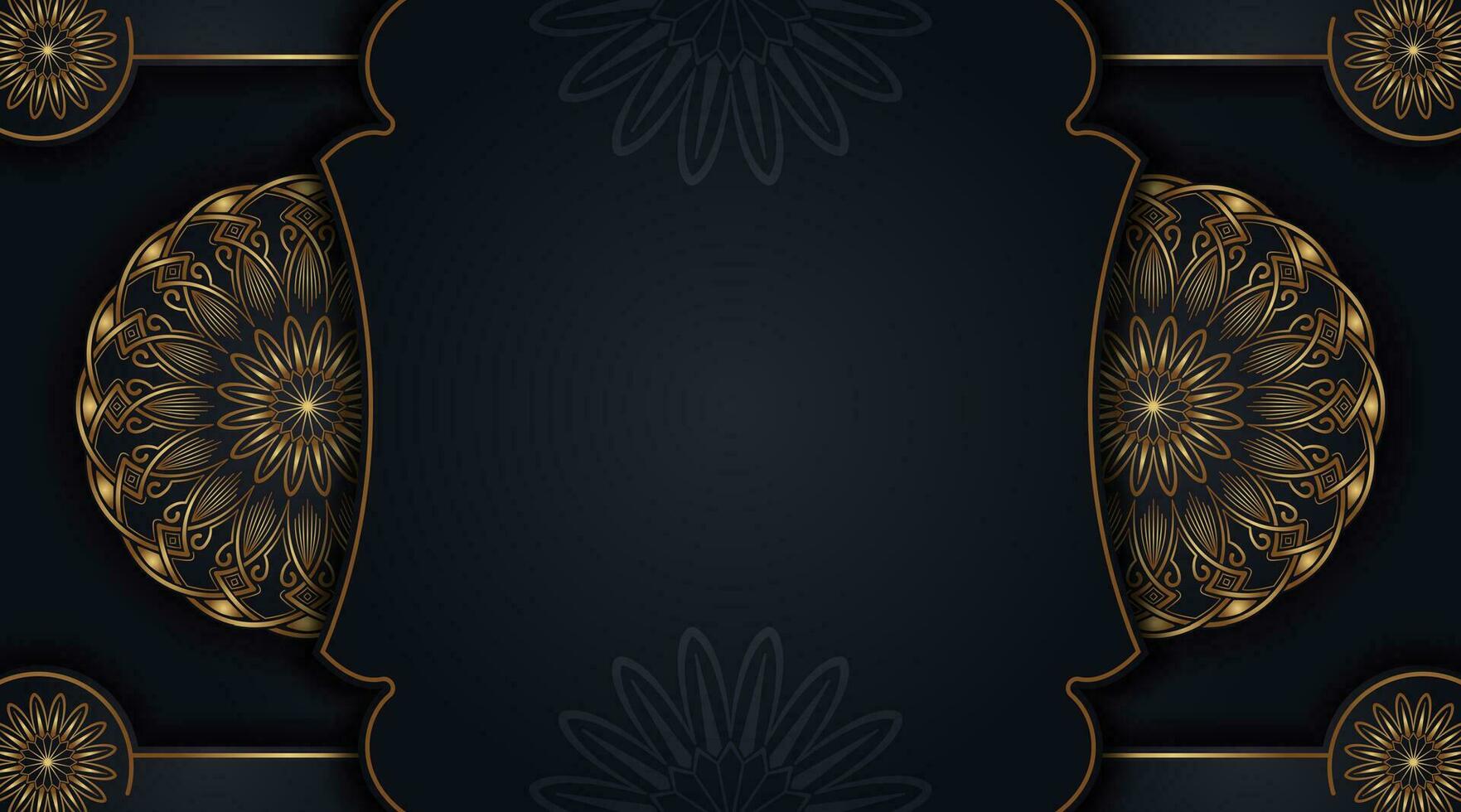 Luxury background with golden mandala ornament vector